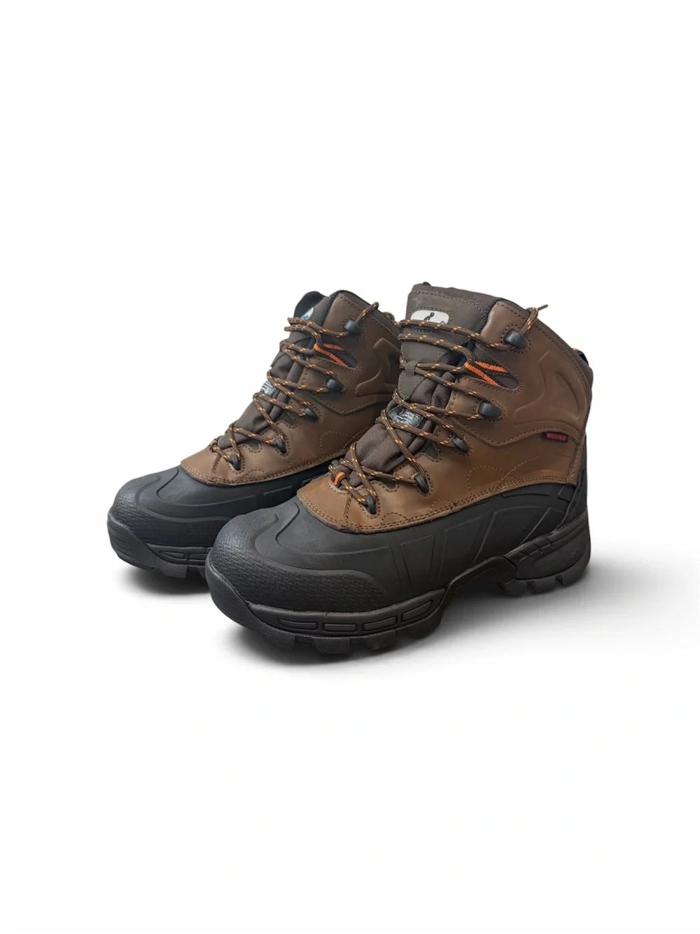 Men's Brown and Black Waterproof Hiking Boots